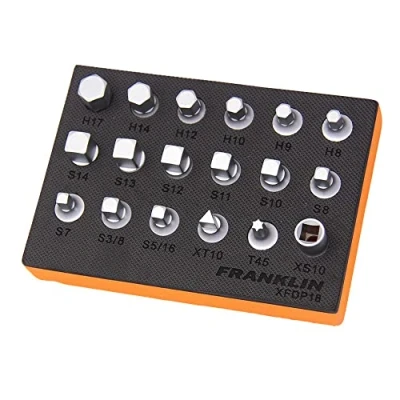 Image of 3/8&quot; Drive Drain Plug Key Set 18 Piece Franklin Tools XFDP18
