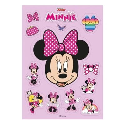 Image of Dekora Minnie Mouse Edible Cut Out Decorations, Cake, Cupcake, and Cookie Wafer Perfect for Kids&#039; Birthday Parties, A5 Sheet