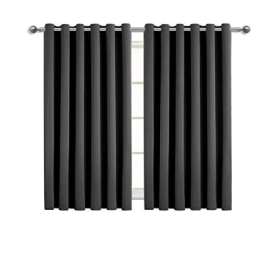 Image of Imperial Rooms Eyelet Blackout Curtains Ring Top Window Thermal Insulated Panels for Bedroom Living Room (Grey, 66x54 (167x137cm))