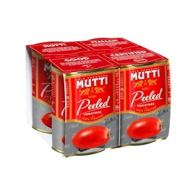 Image of Mutti Pelati Peeled Tomatoes, 400g, (Pack of 4)