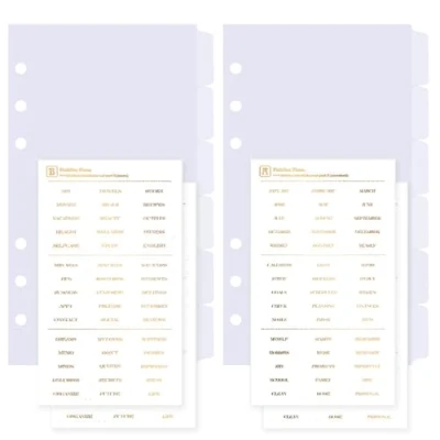 Image of DY.2ten Clear Binder Dividers for 6 Holes Ring Binder, 1/6 Cut Tabs, A6 Size, Sturdy Plastic with Tabs School Office Home, 2 Sets, 12 Dividers, Tab Stickers.
