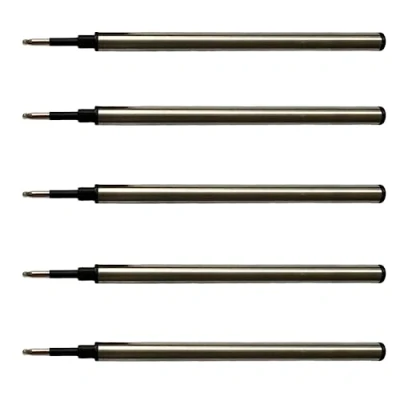 Image of 5X Black Rollerball Pen Refills by Secretary. Compatible with Most pens, Medium tip