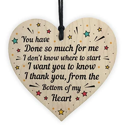 Image of RED OCEAN Thank You Gift For Teacher Teaching Assistant Volunteer Wood Heart Friend Keepsake