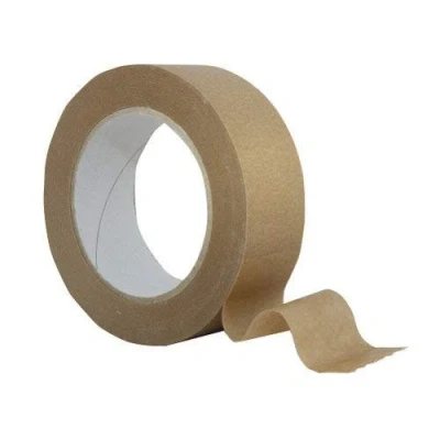 Image of 1 Roll of PacPlus Brown Kraft Paper Tape Self Adhesive 25mm / 50m