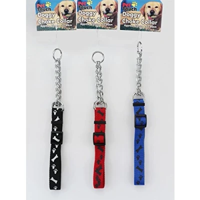 Image of Pet Guru STRONG NYLON ADJUSTABLE DOG CHECK CHAIN HALF CHOKE CHOKER COLLAR PUPPY TRAINING[Black]