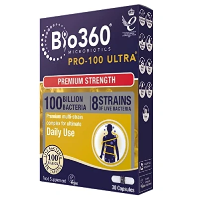 Image of Natures Aid Bio360 Pro 100 Ultra (100 Billion Bacteria), from Aid, 30 Capsules
