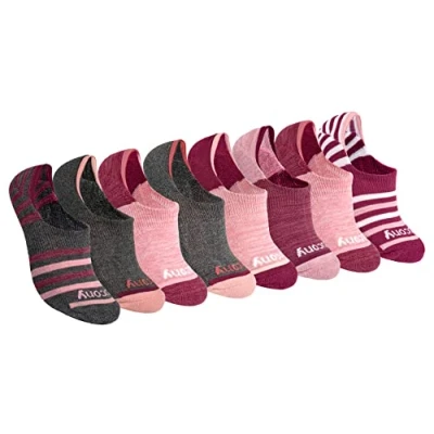 Image of Saucony Women&#039;s No Show Cushioned Invisible Liner Socks, Available in S l (8, 16 Casual, Rose (8 Pairs), M (Pack of 16)