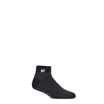 Image of Mens 1 Pair SOCKSHOP Slipper Heat Holders Thermal Ankle Socks Charcoal 12 14