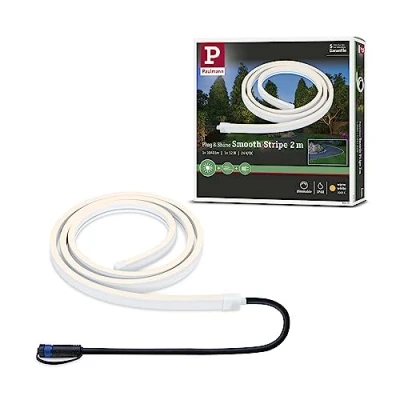 Image of Paulmann 94679 Plug &amp; Shine LED outdoor luminaire Strips Smooth IP68 2m incl. 1x11W dimmable white plastic 3000K