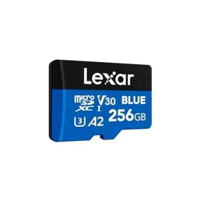Image of Lexar Blue Micro SD Card 256GB, up to 160MB/s Read, microSDXC UHS I Card, Class 10, U3, V30, A2, Full HD &amp; 4K Video, High Speed Memory for Smartphones/Tablets/Action Cameras