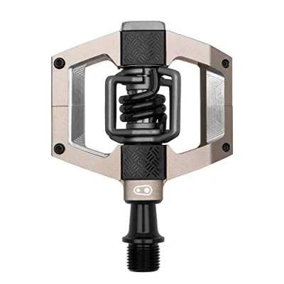 Image of Crankbrothers Mallet Trail Mountain Bike Pedals Champagne/Black Spring MTB Enduro XC Optimized Platform Clip in System Pair of Bicycle (Cleats Included)