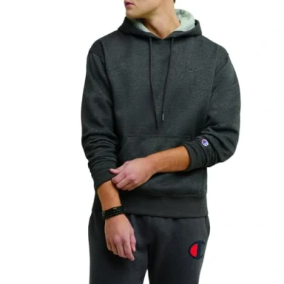 Image of Champion Men&#039;s Powerblend Pullover Hoodie, Granite Heather, XL