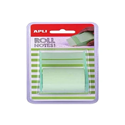 Image of APLI 18191 Roll Sticky Note Dispenser 50mm x 8m Pastel Green