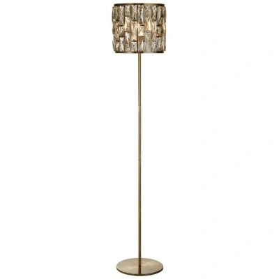 Image of Bijou Floor Lamp Antique Brass, Champagne Glass