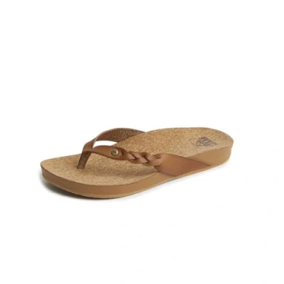 Image of Reef Women&#039;s Cushion Court Twist Flip Flop, Coffee, 5 UK