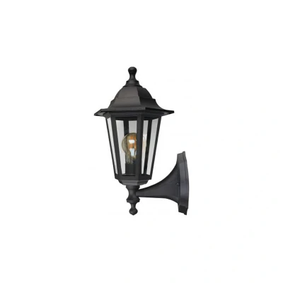 Image of Bottom Arm E27 Wall Lantern Black Kosnic Darwin