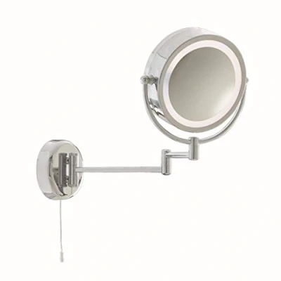 Image of 1 Light Swing Arm Magnifying Bathroom Mirror Chrome IP44, E14