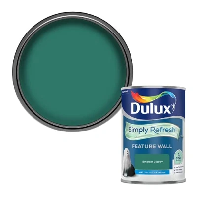Image of Dulux Simply Refresh Feature Wall Matt Emulsion Paint Emerald Glade 1.25L (Pack of 1), 5569249