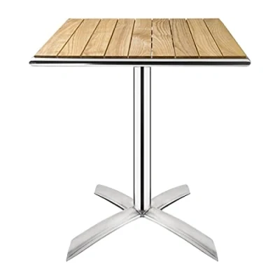 Image of Bolero Bistro Dining Flip Top Square Table in Ash Wood Indoor Outdoor Patio Bar Café Restaurant Furniture 730x600x600mm