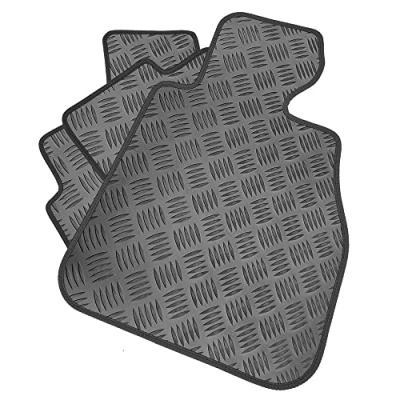 Image of Rubber Car Mat Set Compatible/Replacement For Renault Clio (MK 4) (Years 2013 Date) Tailored Mats, Heavy Duty, Waterproof, Non Slip