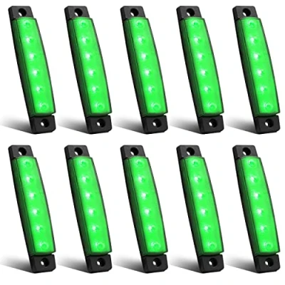Image of Biqing 10pcs 24V Side Marker Lights,6SMD Trailer Truck Lorry Caravan Indicator Lights Front Rear Light Position Lamps Green IP65 3.8&quot; Warning
