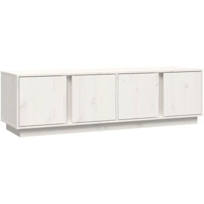Image of vidaXL TV Cabinet White 140x40x40 cm Solid Wood Pine