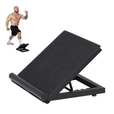 Image of Yes4All Adjustable Wooden Slant Board/Calf Incline Board Calf Stretcher, Stretch Wedge with Anti Slip Surface, Foldable and Portable &amp; Smart Design