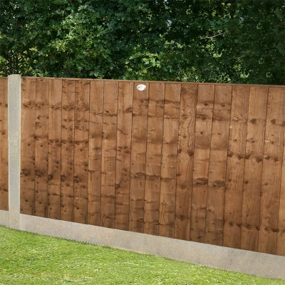 Image of Forest 6&#039; x 3&#039; Brown Pressure Treated Vertical Closeboard Fence Panel (1.83m 0.92m)