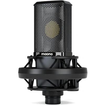 Image of Maono PM500T XLR Condenser ASMR Microphone with 34mm Large Diaphragm(48V Phantom Power Required), Premium Zinc Alloy Structure Studio Quality Mic for Recording, Podcasting, Streaming