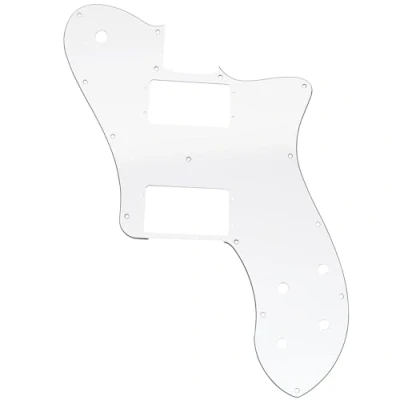 Image of Musiclily Pro 15 Holes Wide Range HH Guitar Pickguard for Mexico Fender 72 Tele Deluxe Style Electric Guitar, 3ply White