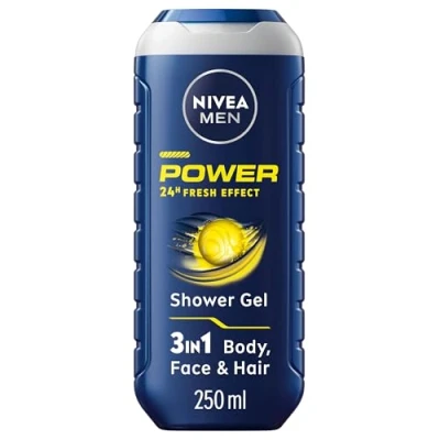 Image of NIVEA MEN Power Fresh Shower Gel (400ml, Pack of 6), Moisturising Body Wash with Aloe Vera, All in 1 for Men, Energising
