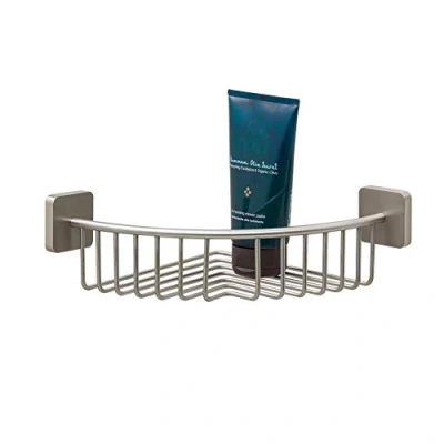 Image of Tiger Onu Corner Shower Basket, Stainless Steel Brushed, 21.8 x 8.4 cm