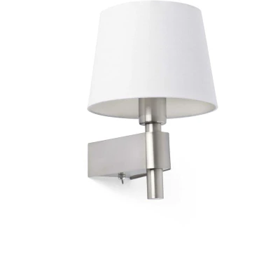 Image of Room 1 Light Indoor Wall Lamp White, Satin Nickel, E27