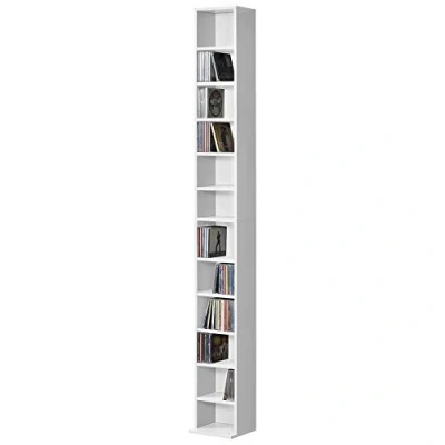 Image of [en.casa] CD shelf Høyset with 12 compartments DVD Standing Bookshelf stand Storage White