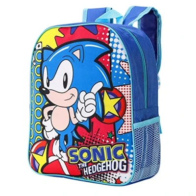 Image of Sonic the Hedgehog Kids Childrens Backpack School Rucksack Travel Bag Boys Girls with side mesh pocket Multicolour