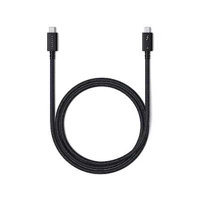 Image of Satechi Certified USB C Thunderbolt 4 Cable (3.2ft/ 1M) 8k/60Hz Display, 40Gbps Data Transfer, 240W PD, PCIE, compatible with 4/3, USB4, C, for MacBook Pro, Hubs, Docking and More