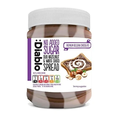 Image of Diablo Sugarfree No Added Sugar Duo Hazelnut &amp; White Chocolate Spread 350 grams (3 Pack)