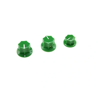 Image of KIAISH Set of 3 Green Brass Insert USA Spec 1/4&quot; Large and Small Knobs Bass for Jazz J