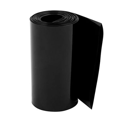 Image of Sourcingmap 80mm Flat Width 2.1M Length PVC Heat Shrink Tube Black for 18650 Batteries