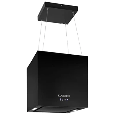 Image of Klarstein Kronleuchter Island Hood Cooker Hood, Kitchen Extractor Fan, Ceiling with LED Touch Display, 3 Power Levels, 45 cm, Black