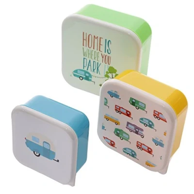 Image of Fun Caravan Design Set of 3 Plastic Lunch Boxes