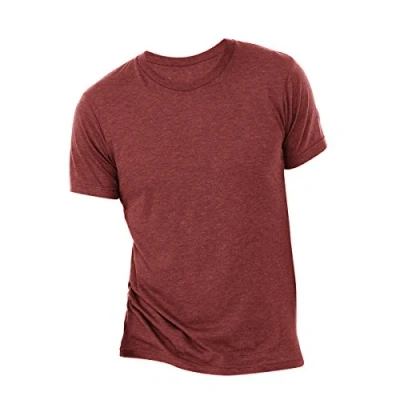 Image of Canvas Mens Triblend Crew Neck Plain Short Sleeve T Shirt (S) (Cardinal Triblend)