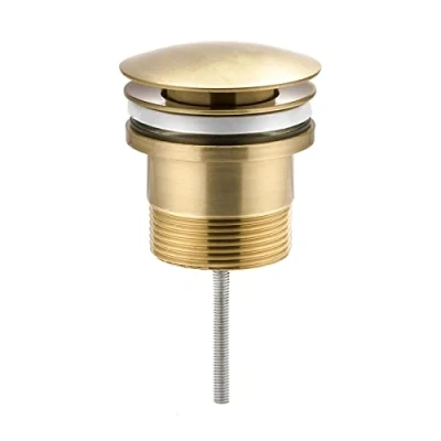 Image of Nes Home Unslotted Free Flow Basin Waste Brushed Brass