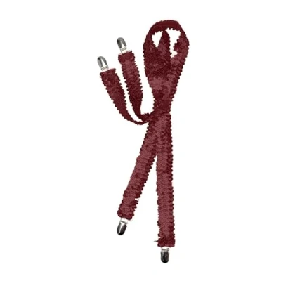 Image of Bristol Novelty BA1026 Suspenders Braces Unisex Red Sequin, Mens, Solid, One Size