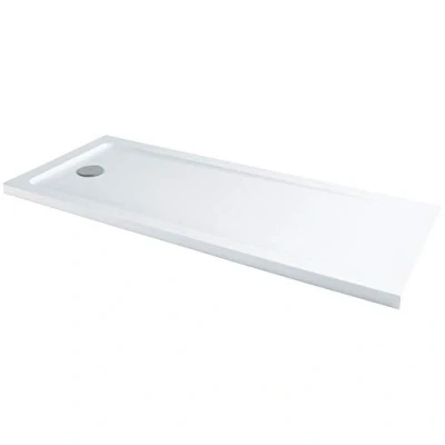 Image of Milano Lithic White Low Profile Rectangular Shower Tray 1700mm x 700mm