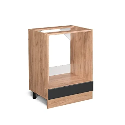 Image of Vicco Oven housing cabinet Raul, Anthracite high gloss/Gold power oak, 60 cm without worktop