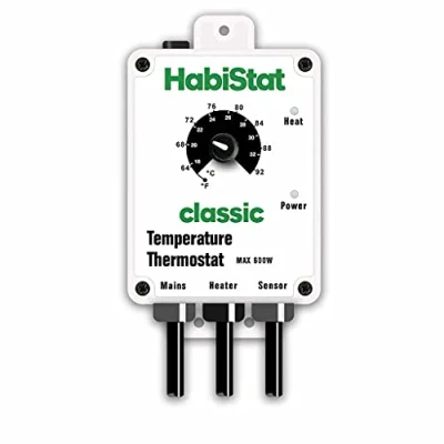 Image of Habistat Classic On/Off Temperature Thermostat White 600w Accurate Dial Easy To Use Ideal For Controlling Heat Mats