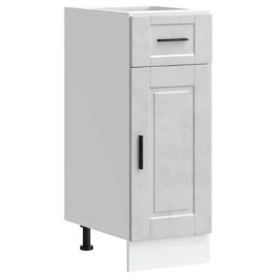 Image of vidaXL Porto kitchen base cabinet engineered wood cupboard w/adjustable feet, storage, concrete grey 40x46x81.5 cm