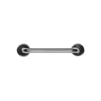 Image of TATAY 30cm straight safety grab bar for bath and shower. Stainless steel with chrome effect finish. Diameter: 3.2cm