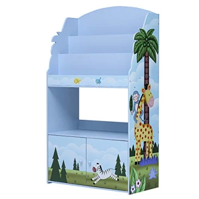 Image of Fantasy Fields Sunny Safari Kids 3 Tier Wooden Bookcase &amp; Storage Multi TD 13394SS